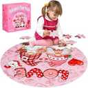 Gilprop Valentine's Day Scene Floor Puzzle 70 Pcs Large Gnome Pink Heart Jigsaw Puzzles Educational Puzzles