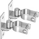 2 Pack 1-3/8 Inch Wall Mount Gate Hinge, Heavy Duty Metal Hinges for Chain Link Fence, Tube Gate, Barn Door, Outdoor Hardware, Silver