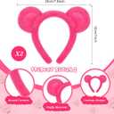 8 Pcs Halloween Bear Costume for Adult Bear Ears Headband Tail Nose Animal Accessory for Carnival Cosplay (Rose Red)