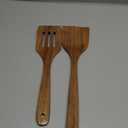 2Pcs Wooden Spatula, Acacia Solid & Slotted Turner Spatula Set, Long Handle Flat Frying Spatulas, Ideal Kitchen Gift for Mother and Grandma, Kitchen Utensils Set for Cooking, Frying, Baking