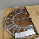 Presentime & Co Vintage Farmhouse Series, Galvanized Rustic Barnwood Clock, 19.5 inch, Galvanized Finish Arabic Numerals with Weathered Natural Barnwood, Farmhouse Décor/Wall Décor