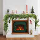 2 Pcs Real Touch Norfolk Pine Garland 6FT Artificial Pine Greenery Garlands Faux Christmas Garland for Holiday Seasonal Indoor Home Decoration Mantle