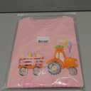 Girls Shirts Hop Into Easter Cotton Bunny Tractor T-Shirts Rabbit Eggs Carrots Casual Short Sleeve Tee Size 5-6 Pink
