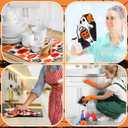 36 Pcs Halloween Reusable Paper Towels Rolls Washable Bulk Halloween Boo Ghost Pumpkin Kitchen Dish Towels Paperless Reusable Cloth Cotton Napkins with Cardboard for Kitchen Bathroom