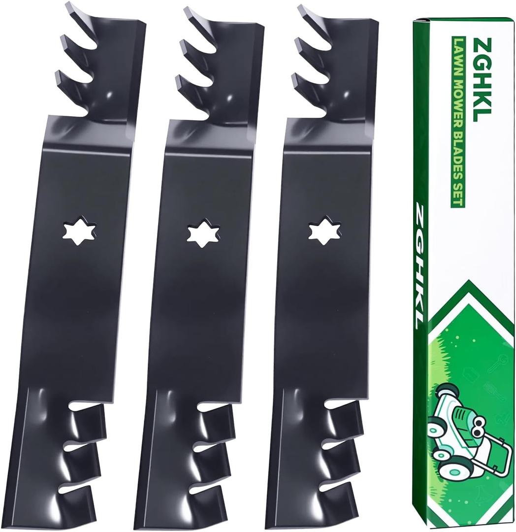 742-04053 942-04053C Lawn Mower Blades Gator Mulching Blades for Cub Cadet 50 Inch Deck Replacement for Troy Bilt Mustang XP RZT 50 LT1050 942-04053 942-04053A 742-04053A 742-04053C 3Pack