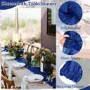 6 Pack 10FT Cheesecloth Table Runner 20 x 120 inch Long Boho Rustic Gauze Romantic Cheese Cloth Sheer Table Runner for Wedding Dining Event Birthday Anniversary Party Decoration(Royal Blue)