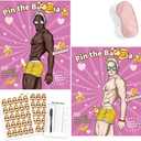 Bridal Shower Bachelorette Party Games, Pin the Banana on The Hunk Game Bridal Shower Wedding Engagement Party Games Girls Night, Pack of 3