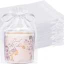 Crweety 50 Pcs White Organza Bags 6x9 Inches, Large Mesh Gift Bags Drawstring, Jewelry Pouches Treat Sachet Goodie Mesh Bag Drawstring for Wedding Party Favors Baby Shower & Easter Gifts (1 Count (Pack of 50))