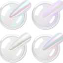 Allstarry Chrome Nail Powder 4 Colors Iridescent Aurora Powder Metallic Mirror Effect Pigment Pearlescent Mermaid Glitter Unicorn Glitter for Nail Art Manicure Decoration Home DIY Salon - Ice Series