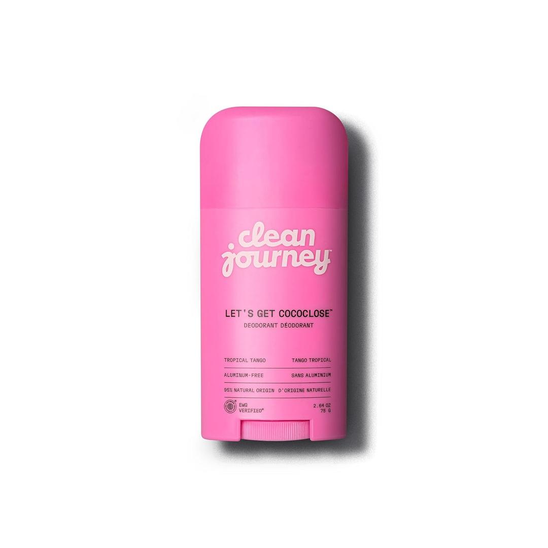 cleanjourney Aluminum-Free Deodorant, Odor Control With Baking Soda, Natural Origin Ingredients, EWG Verified & No Harmful Chemicals, Let's Get Cococlose, 2.64 Oz