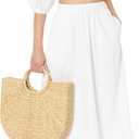 The Drop Women's Anupa Cotton Tiered Midi Skirt (White)