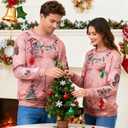 Idgreatim Unisex Ugly Christmas Crewneck Sweatshirt Novelty 3D Graphic Long Sleeve Sweater Shirt (Large, Chest Hair)