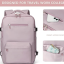 TuBu Travel Laptops Backpack for Women Men, Casual Work Bag 17inch High School College Backpack Airline Approved Backpack for Hiking Business (Pink khaki) Amazon's Choice