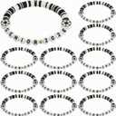 Quelay 24 Pcs in Era Bracelets Bulk Clay Beaded Stretchy Bracelets for Sports Softball Volleyball Basketball Soccer Tennis Football End of Year Teacher Mom Graduation Party Favor