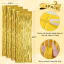 Voircoloria 4 Pack Gold Foil Fringe Backdrop Curtains, Tinsel Streamers Birthday Party Decorations, Fringe Backdrop for Graduation, Baby Shower, Gender Reveal, Disco Party