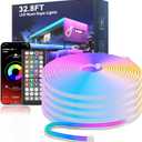Fussion 32.8Ft Led Neon Rope Lights, RGB Led Strip Lights with App/Remote Control Music Sync Gaming Lights Outdoor IP67 Waterproof, Flexible DIY Design for Bedroom, Living Room, Party Decor