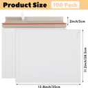 100 Pack Cardboard Mailers 11 x 14 Inch, Rigid Mailers Self Seal Photo Document Mailer, White Cardboard Shipping Envelopes for Photos, Papers, Files, CD, 13.7 x 11.2 Inch