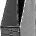 U Brands Mesh Steel Magazine File Holder, 12.5" x 9.8" x 3", Black, Desk Organizer for Magazines, Documents, Files and Folders, Modern Office Accessory