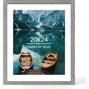 20x24 Picture Frame, Rustic Grey Wood Style, Wall Mounting
Display Posters 16 x 20 with Mat or 20 x 24 without Mat, 1 Pack for Photos, Artwork; Fits Home, Office & Gallery Wall Decor