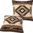 Western Aztec Pillow Covers 20x20 Set of 2, Southwest Native American Brown Throw Pillow Covers Outdoor Decorative Pillow Case for Couch Bed Sofa Cushion Home Decor