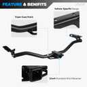Trailer Hitch for Ford Explorer 2011-2019, for Ford Police Interceptor Utility 2013-2019, 2-Inch Receiver,Square Tube Frame, Black Class 3 Towing Hitch Kit Bike Rack
