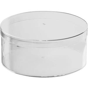 Hammont Round Acrylic Storage Boxes - Candy Gift Containers - Clear Flower Vase - Hair Accessory Organizer - Small Plastic Display Container | 5.25"x2.25" (8 Pack)