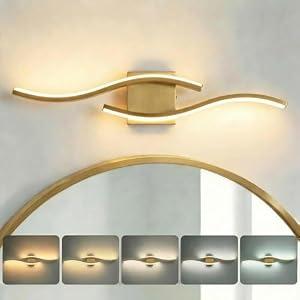 fengkiop Vanity Light for Bathroom, 23.6 Inch Gold Bathroom Lights Fixture Over Mirror, LED Dimmable and 5CCT Adjustable Color Temperatures Modern Wall Sconces for Bathroom Bedroom Living Room