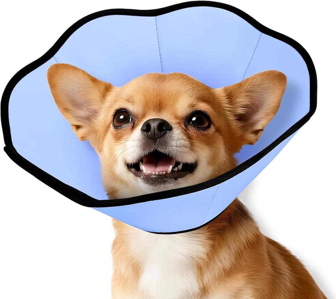 MIDOG Dog Cone Collar After Surgery, Soft Dog Cone Alternative to Stop Licking, Adjustable Elizabethan Recovery Cones for Dogs (XS, Blue)