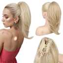 NTYNTY Ponytail Extension  16 Claw Clip in Ponytail Hair Extensions Natural Soft Synthetic High Pony Tail Hairpieces for Women (Medium Blonde, 16 inch)