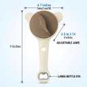 4-in-1 Jar Opener and Bottle Opener, Adjustable Lid Gripper for 1 to 3.5 Inch Caps, Easy Open Kitchen Tool for Seniors, Weak Hands and Stubborn Jars