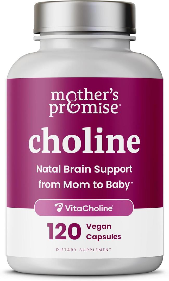 Prenatal Choline Supplements 550mg | 120 Capsules | Supports Baby’s Brain Development & Cognitive Function During Pregnancy & Nursing | Ultra Pure Natal VitaCholine, Vegan Choline Bitartrate for Women, EXP: 02/2028