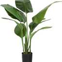 Artificial Bird of Paradise Plant Fake Tropical Palm Tree for Indoor Outdoor, Perfect Faux Plants for Home Garden Office Store Decoration, (H 120cm) (4ft), Green 