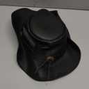 Brown Leather Cowboy Western Hat for Men and Woman Felt Studded Steampunk Hat Deadman Top Hat for Halloween (XX-Large, Black)