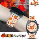 22mm Holiday Christmas Thanksgiving Watch Band Compatible with Samsung Galaxy Watch 46mm/Galaxy watch 3 45mm/Gear S3 Classic/Frontier Replacement Watch Strap (Autumn color Orange)