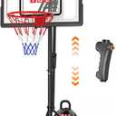 IGL Kids Basketball Hoop Outdoor | 4-8.5ft Adjustable Height | 33" Shatterproof Backboard | Fillable Base & Extra Anchor | Portable Goal w/Wheels for Backyard Driveway