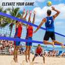 Professional Heavy Duty Volleyball Net Set for Backyard & Beach, Outdoor Net System with Steel Anti-Sag Winch, 32FT Reinforced Net, Height Adjustable Rust-Resistant Aluminum Poles, Portable Carry Bag