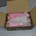 Leyndo 9 Pcs Pink Classic Artificial Mini Christmas Tree Sisal Bottle Brush Trees with Wood Base Christmas Pine Trees for Autumn Winter Holiday Home Kitchen Party Decor