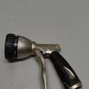 FANHAO Heavy Duty Garden Hose Nozzle, 100% Metal Water Nozzle with 8 Adjustable Spray Patterns, High Pressure Hose Sprayer with Non-Slip Grip for Watering Plants & Lawns, Washing Cars & Pets -Silver