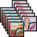 Harloon 12 Pcs Diamond Art Frames Magnetic 6 x 6 Inch Diamond Art Frames Self Adhesive Picture Frame magnetic frame for Painting Pictures Canvas Room Wall Window Door Decorations Accessories, Black