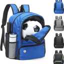 Soccer Backpack for Men Women Athletes, Equipment Bags with Ball Holder, Basketball Volleyball Backpack Water Resistant (Blue)