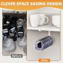 2 x Tumbler Lid Organizer Under Cabinet, Tumbler Lid Storage Hook Up to 10 Lids, Cup Lid Organizer Space Saving Tumbler Lid Hanger for Kitchen Storage, Horizontal Paper Towel Hanger (White)
