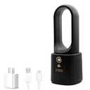 XDS Desk Fan Bladeless, 12.8 Inch Office Fan Small, Quiet, 6 Speed Adjustment, Touch Control, Easy to Clean, Desk Fans Small Quiet, Ideal for Office, Living Room, Bedroom (Gray)