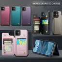 Compatible with iPhone 12/12 Pro Wallet Case with Card Holder RFID Blocking for Women Men, Double Magnetic Clasp Kickstand Shockproof Phone Case Fit for iPhone 12/12 Pro, Black