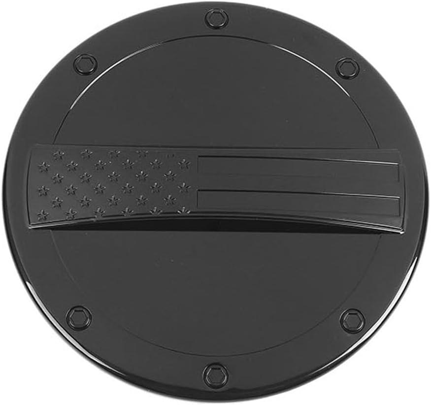 RAZPOY Black Fuel Filler Door Gas Tank Cap Cover Trim USA Flag Compatible with Chevy Camaro Accessories 2012 2013 2014 2015
