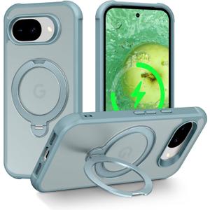 Magnetic for Google Pixel 10a Case with 360 Stand, Green | Rigorous Drop Protection, Invisible Kickstand, Skin-Feel Matte Translucent Slim Cover
