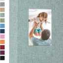 Vienrose Linen Photo Album 300 Pockets for 4x6 Photos Fabric Cover Photo Books Slip-in Picture Albums Wedding Baby Green
