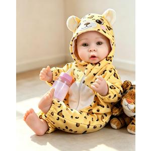 Aori Baby Doll 17 inches, Real Life Baby Dolls with Feeding Kit Included, Life Like Newborn Baby Doll that Look Real, Ideal Gift for Kids, Birthday, Pretend Play