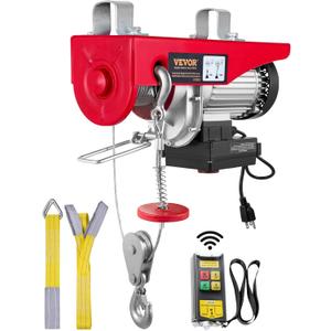 VEVOR 1320lbs Wireless Electric Hoist, 1150W 110V Electric Steel Wire Winch with Wireless Remote Control, 40ft Single Cable Lifting Height & Pure Copper Motor, for Garage Warehouse Factory