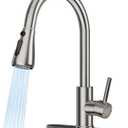 FEELSO Kitchen Faucets with Pull Down Sprayer, High Arc Stainless Steel Single Handle Kitchen Sink Faucet, 1 or 3 Hole Brushed Nickel Water Faucets for Farmhouse Laundry Camper Rv Bar
