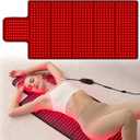 Extra Large Red Light Therapy Mat, High-Density LEDs Full Body Red Light Therapy, 660nm & 850nm Dual Wavelengths, Foldable Red Light Therapy Blanket with Timer, 47.5" x 20"